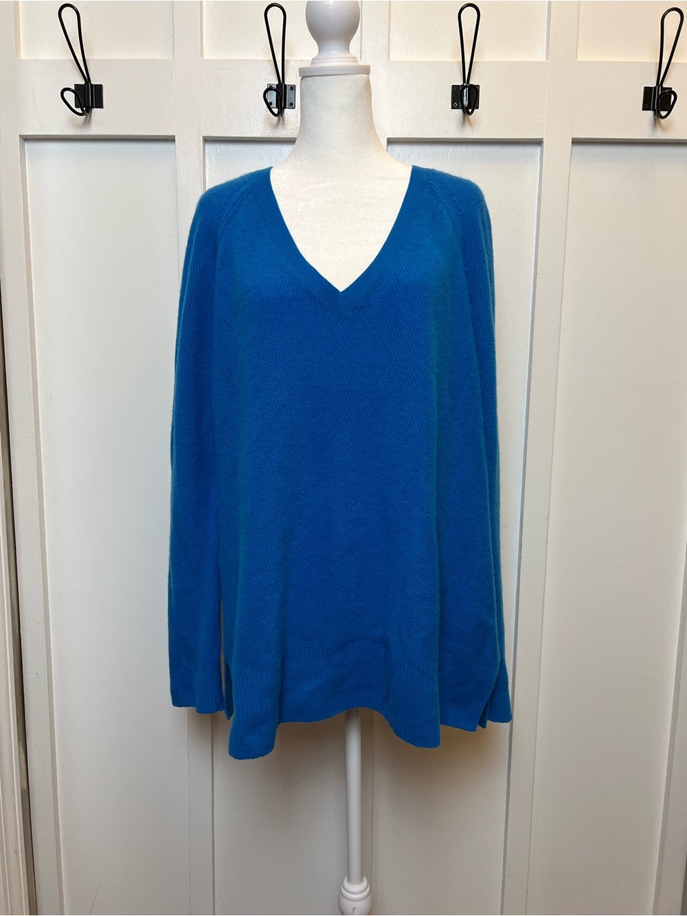 Pure Collection Cashmere Sweater Women's Size 18 Blue Pullover Preppy Academia